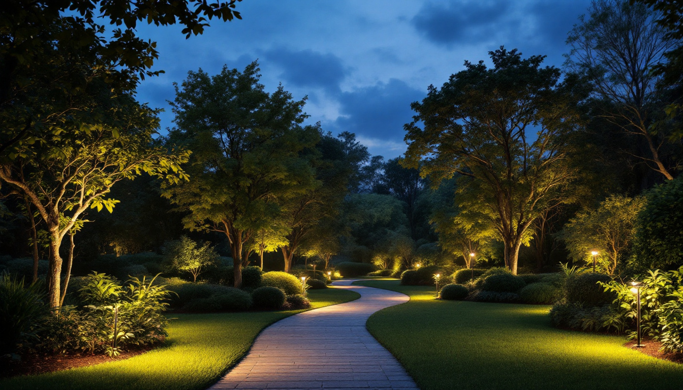 A photograph of capture a photograph of a beautifully illuminated landscape at dusk