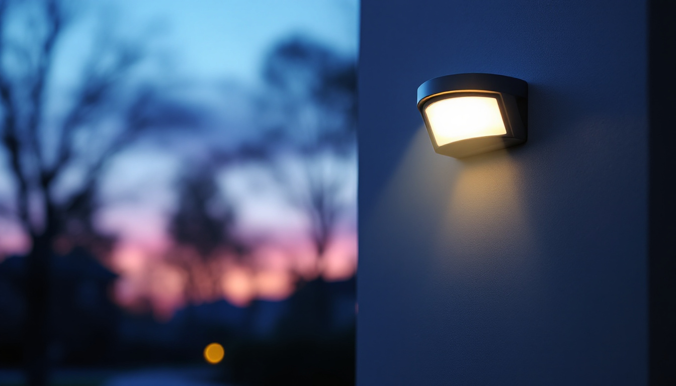A photograph of a sleek led motion detector light in action