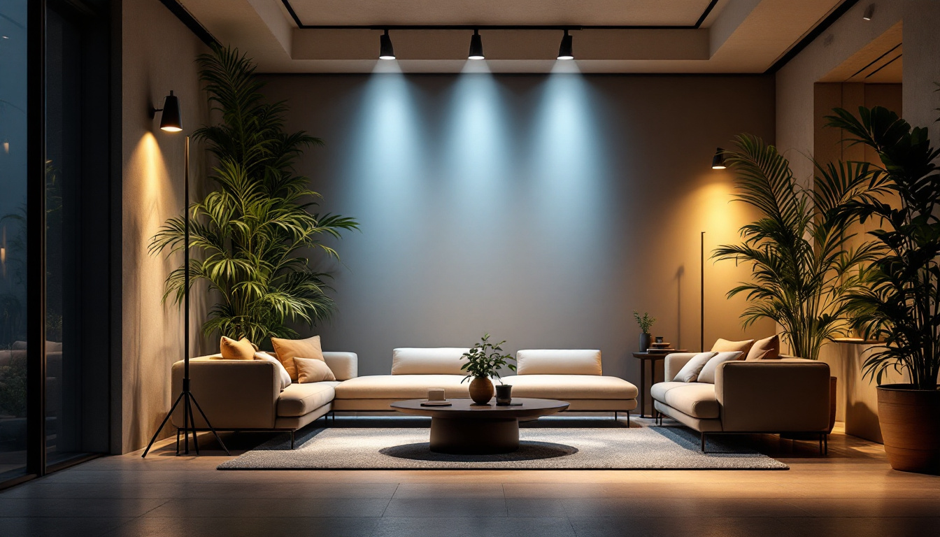 A photograph of capture a photograph of a well-lit indoor or outdoor space showcasing the dramatic effect of 8-foot led lights illuminating the area