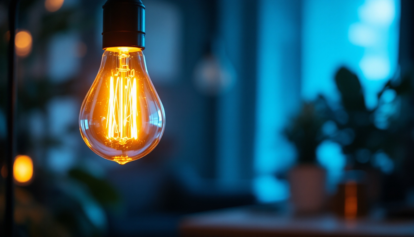 A photograph of a beautifully arranged lighting setup featuring a type b lamp light bulb in a stylish fixture