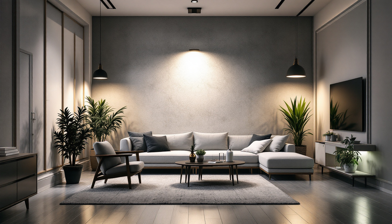 A photograph of a well-lit interior space showcasing various styles of 2x4 led lights installed in different settings