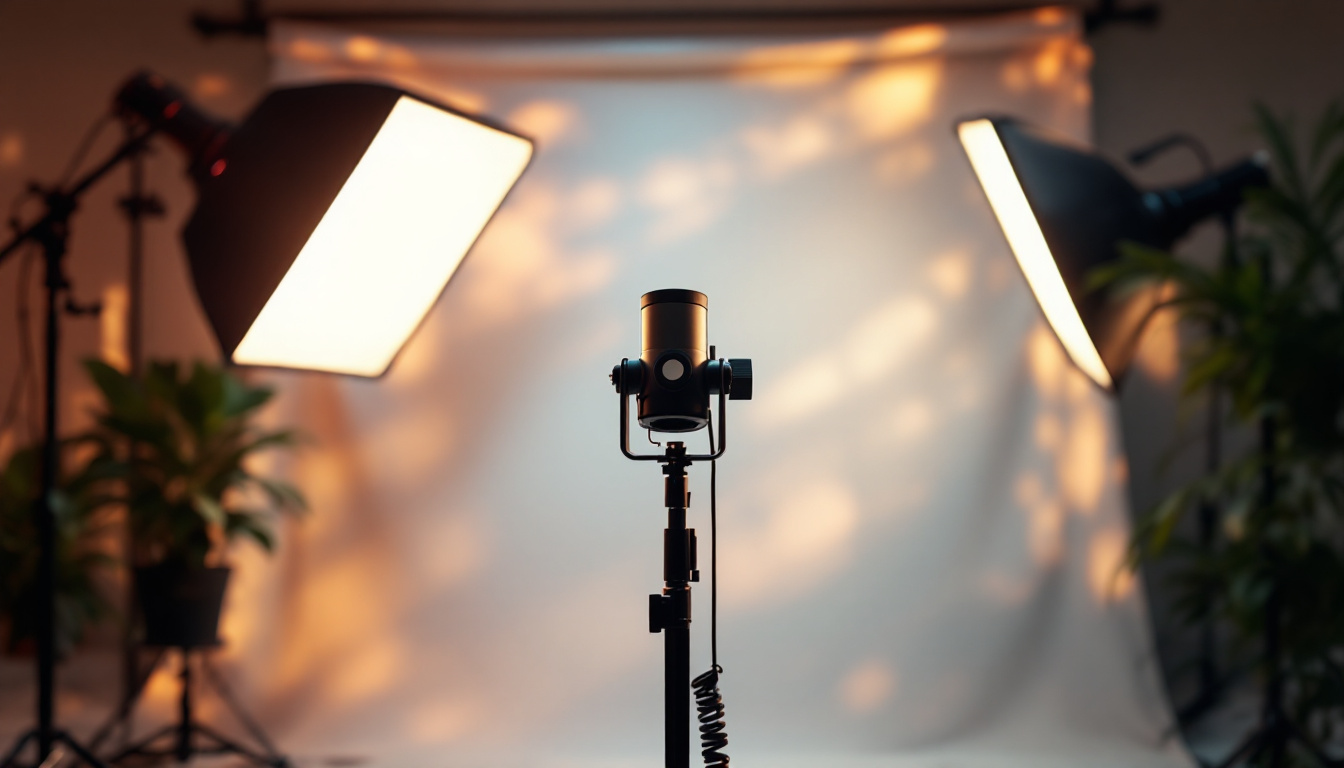 A photograph of a high hat light setup in a studio environment