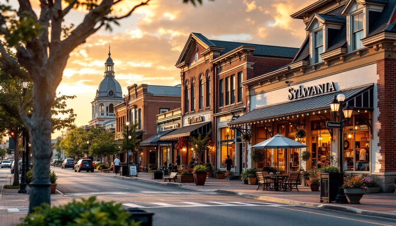 A photograph of capture a photograph of sylvania's picturesque downtown area