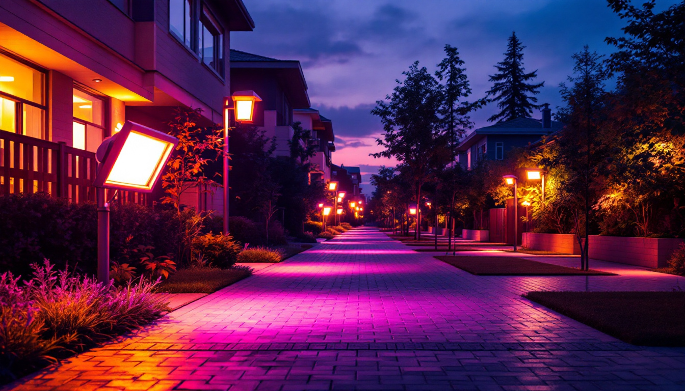 A photograph of a vibrant outdoor scene at dusk