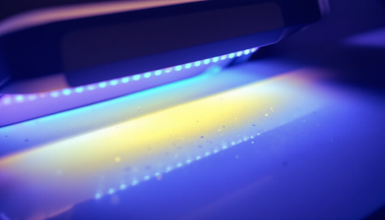 A photograph of a uv sanitizing device in action