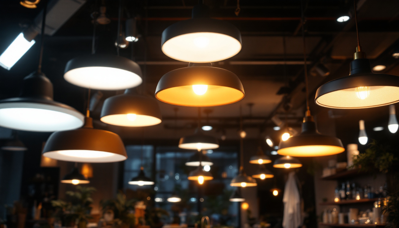 A photograph of a beautifully lit indoor space showcasing various led shop lighting fixtures