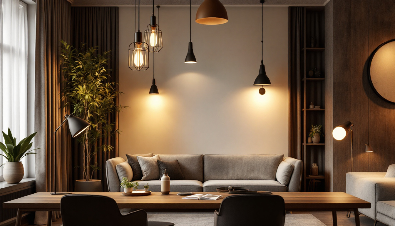 A photograph of a beautifully designed interior space showcasing various euri lighting fixtures in use