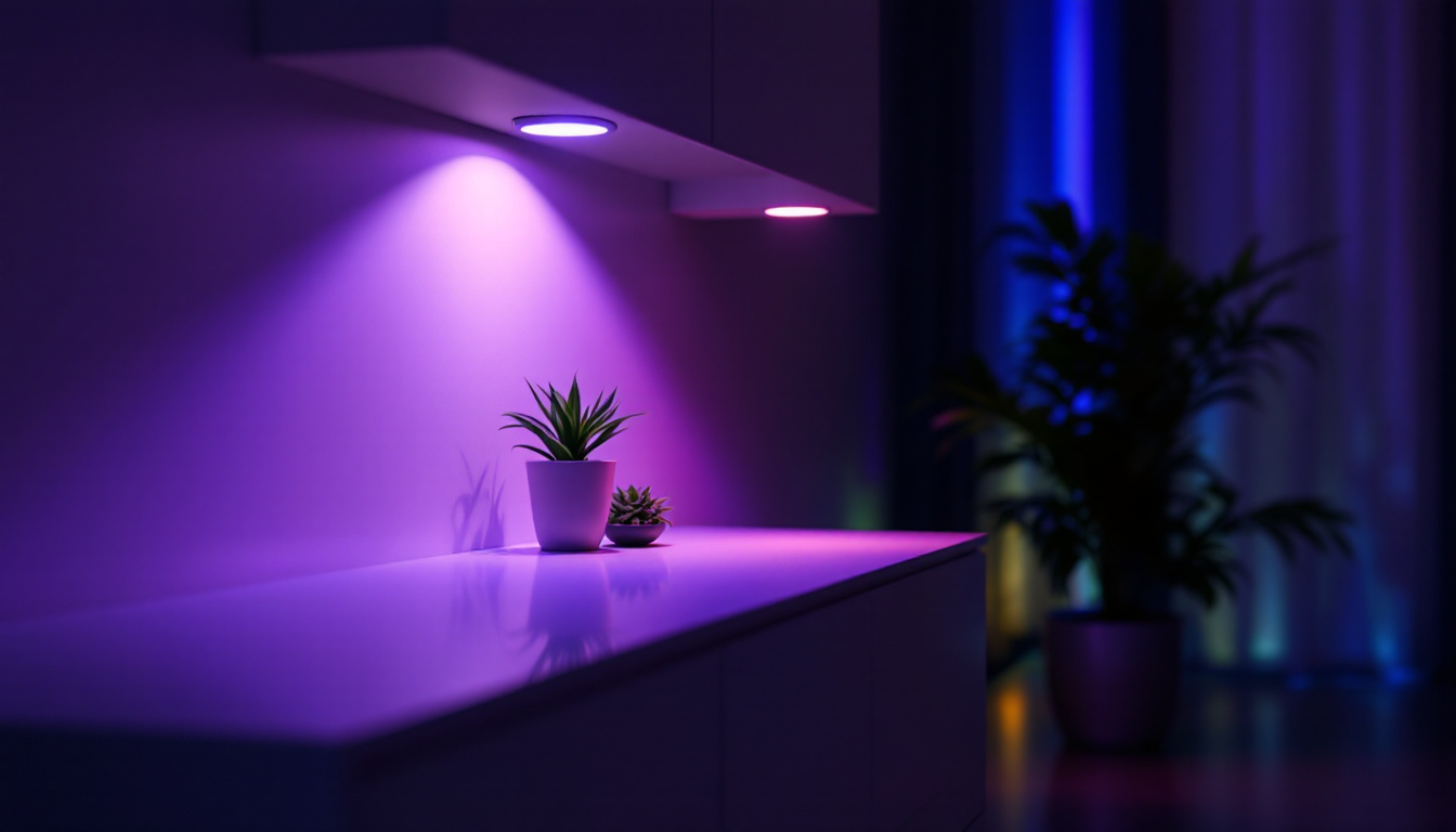 A photograph of a beautifully illuminated room featuring sleek led pot lights