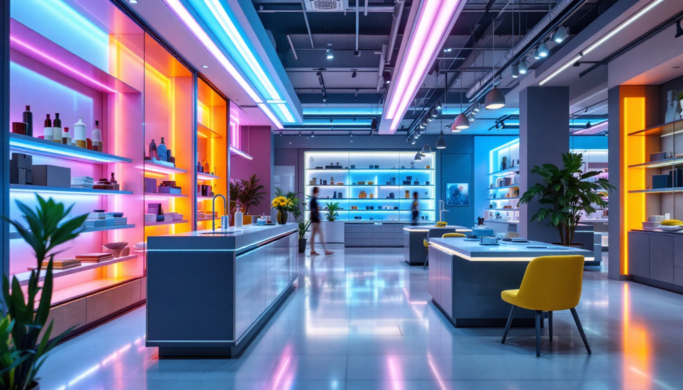 A photograph of a modern retail environment showcasing innovative led store lighting solutions