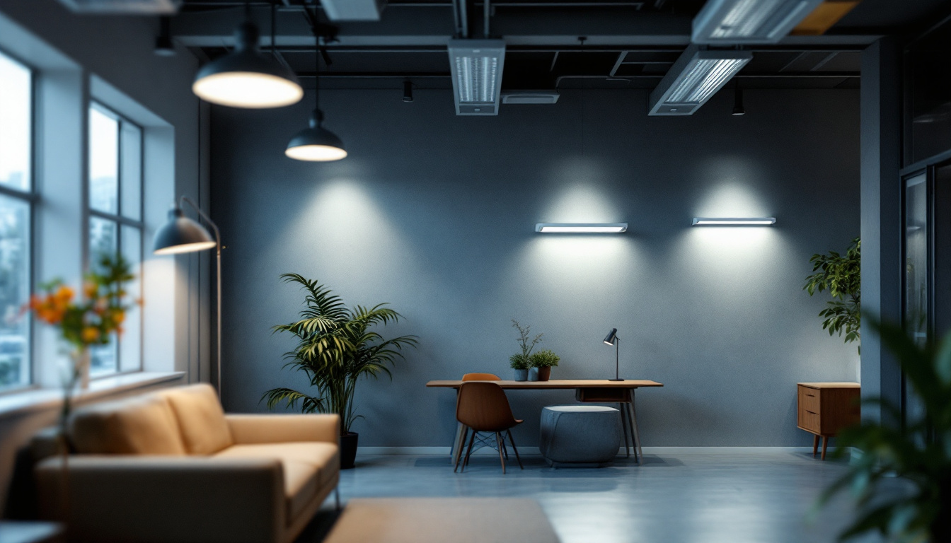 A photograph of a well-lit indoor space showcasing various t5 light fixtures in use