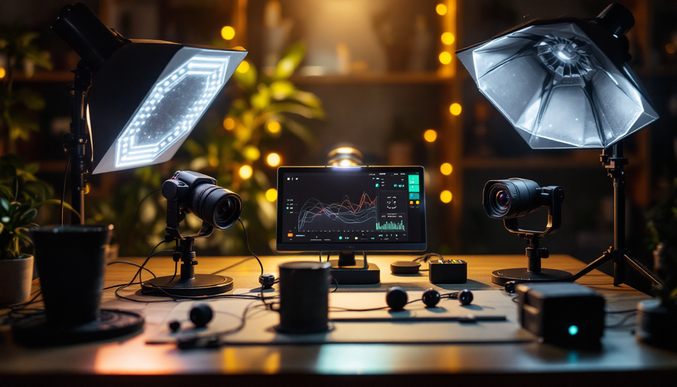 A photograph of the intricate details of an eti solid-state lighting setup