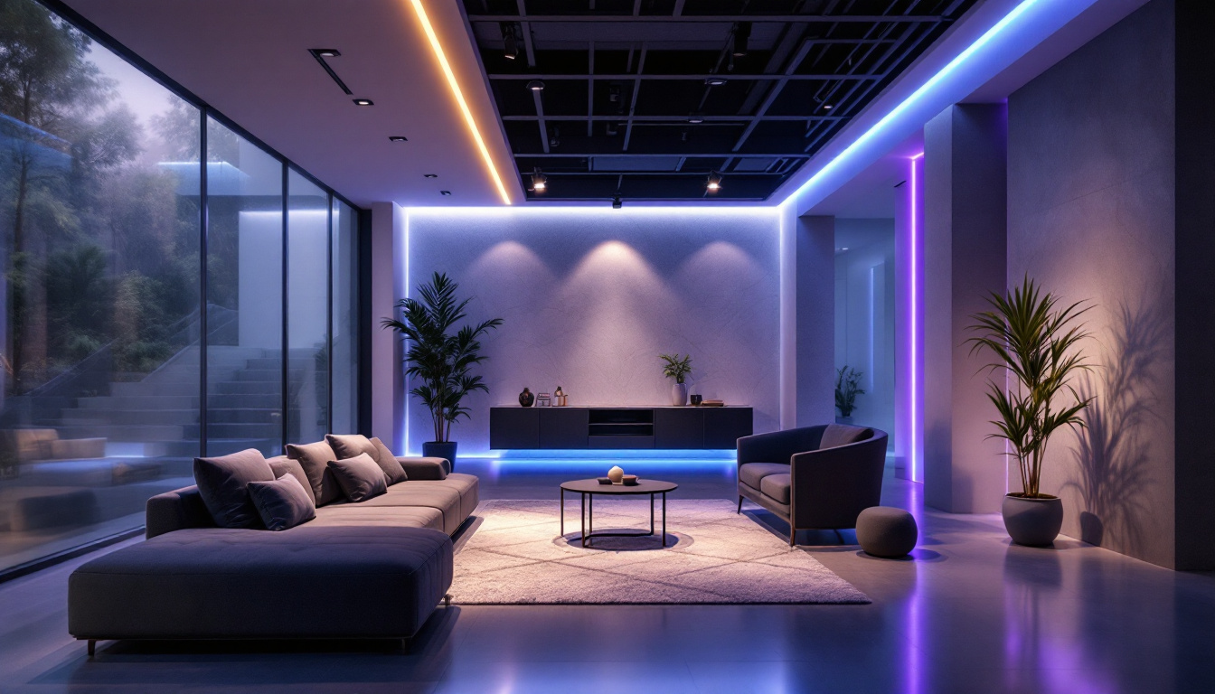 A photograph of a beautifully designed interior space featuring led cove lighting