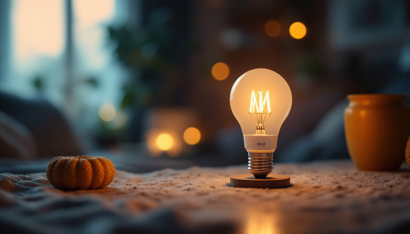 A photograph of a br40 bulb in a cozy
