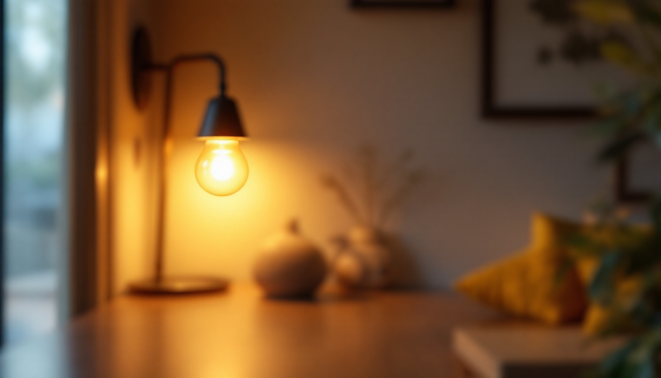 A photograph of a modern living space illuminated by a gu24 led bulb