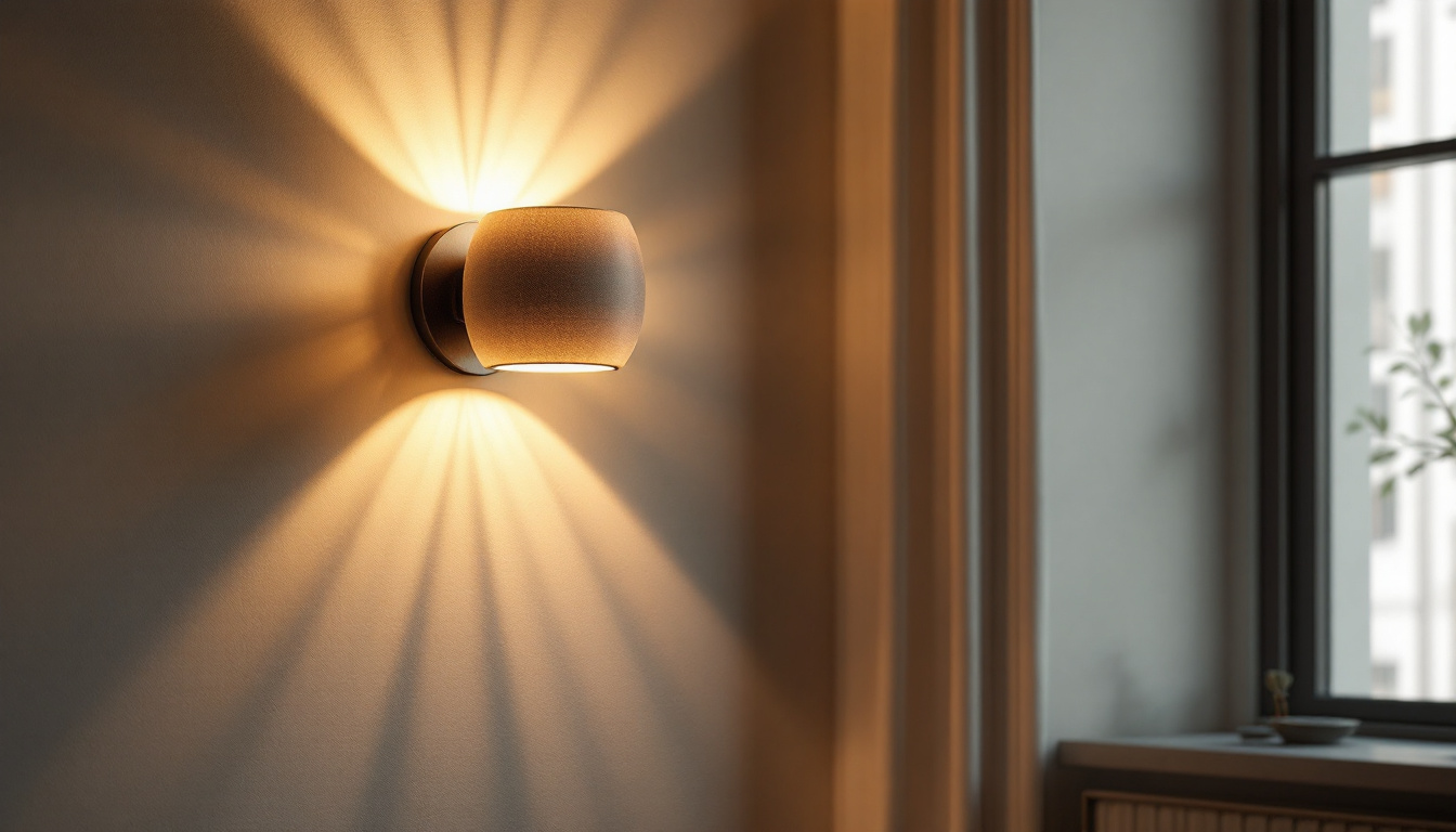 A photograph of a beautifully designed wall sconce illuminated in a cozy