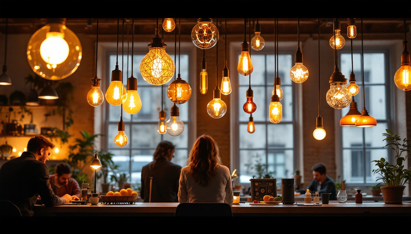 A photograph of a vibrant and innovative lighting installation by barn electric company