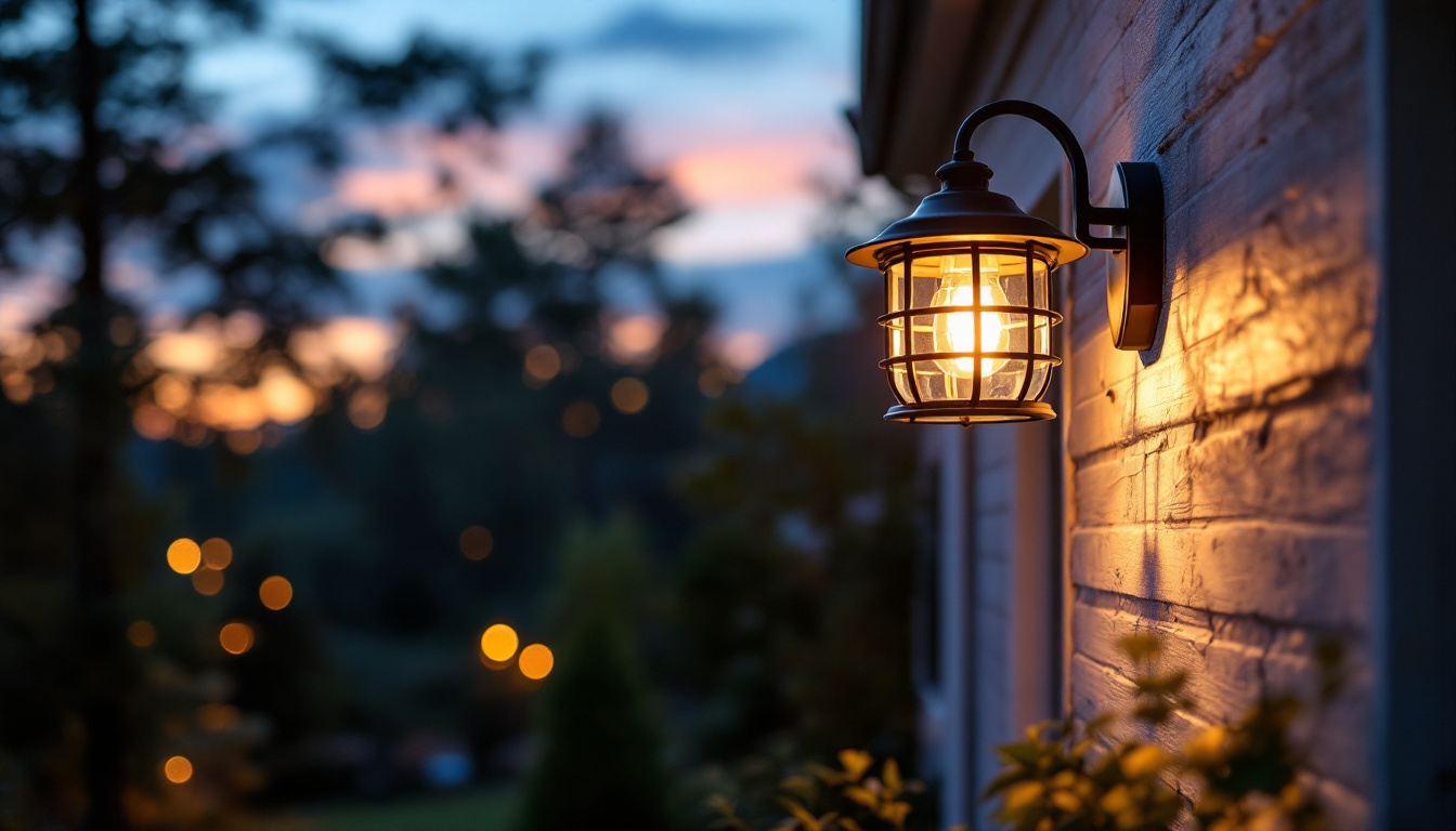 A photograph of a beautifully designed outdoor porch light installed on a welcoming porch