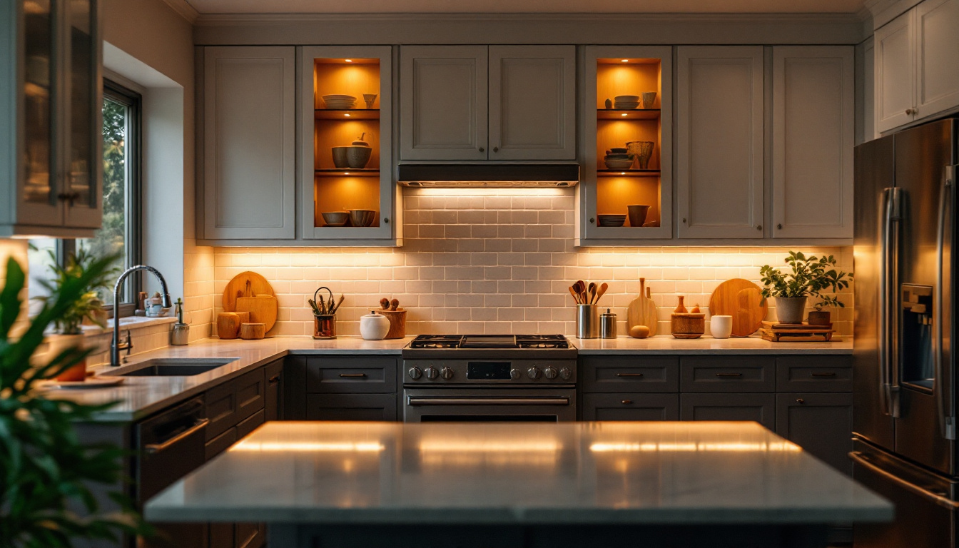 A photograph of a beautifully designed kitchen showcasing warm