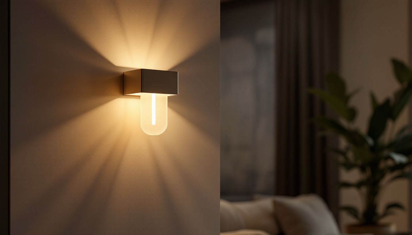 A photograph of a beautifully designed wall sconce in a stylish interior setting
