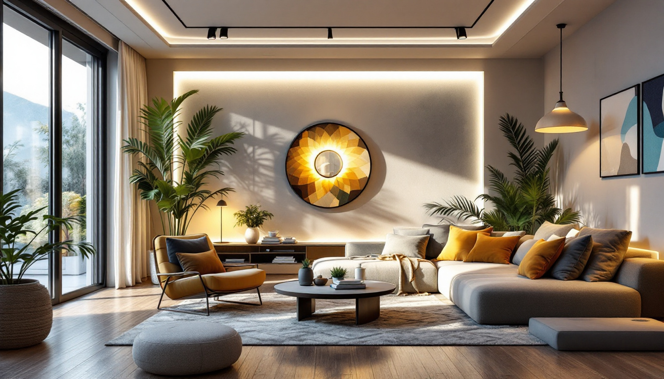 A photograph of a beautifully illuminated room featuring stylish egress lighting