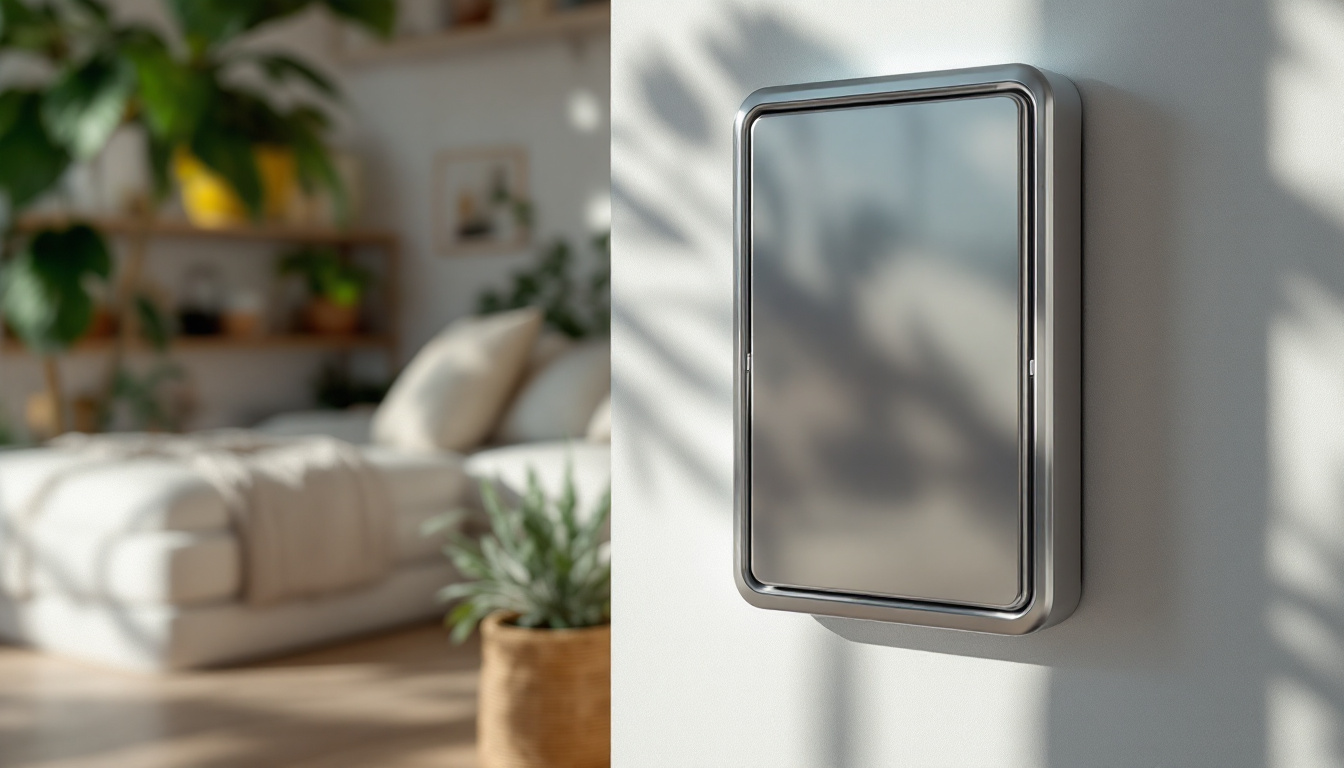 A photograph of a well-designed electric box cover in a residential or commercial setting