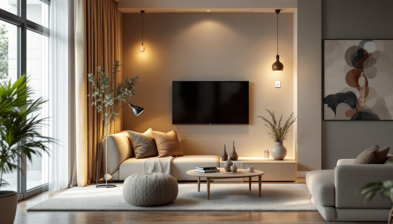 A photograph of a beautifully designed room featuring stylish outlets and switches