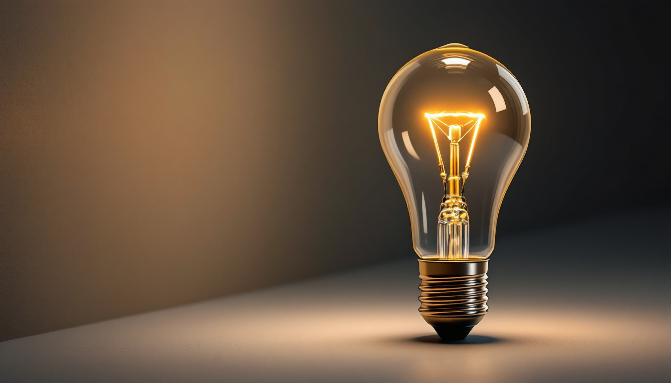 A photograph of a standard light bulb base prominently displayed against a contrasting background