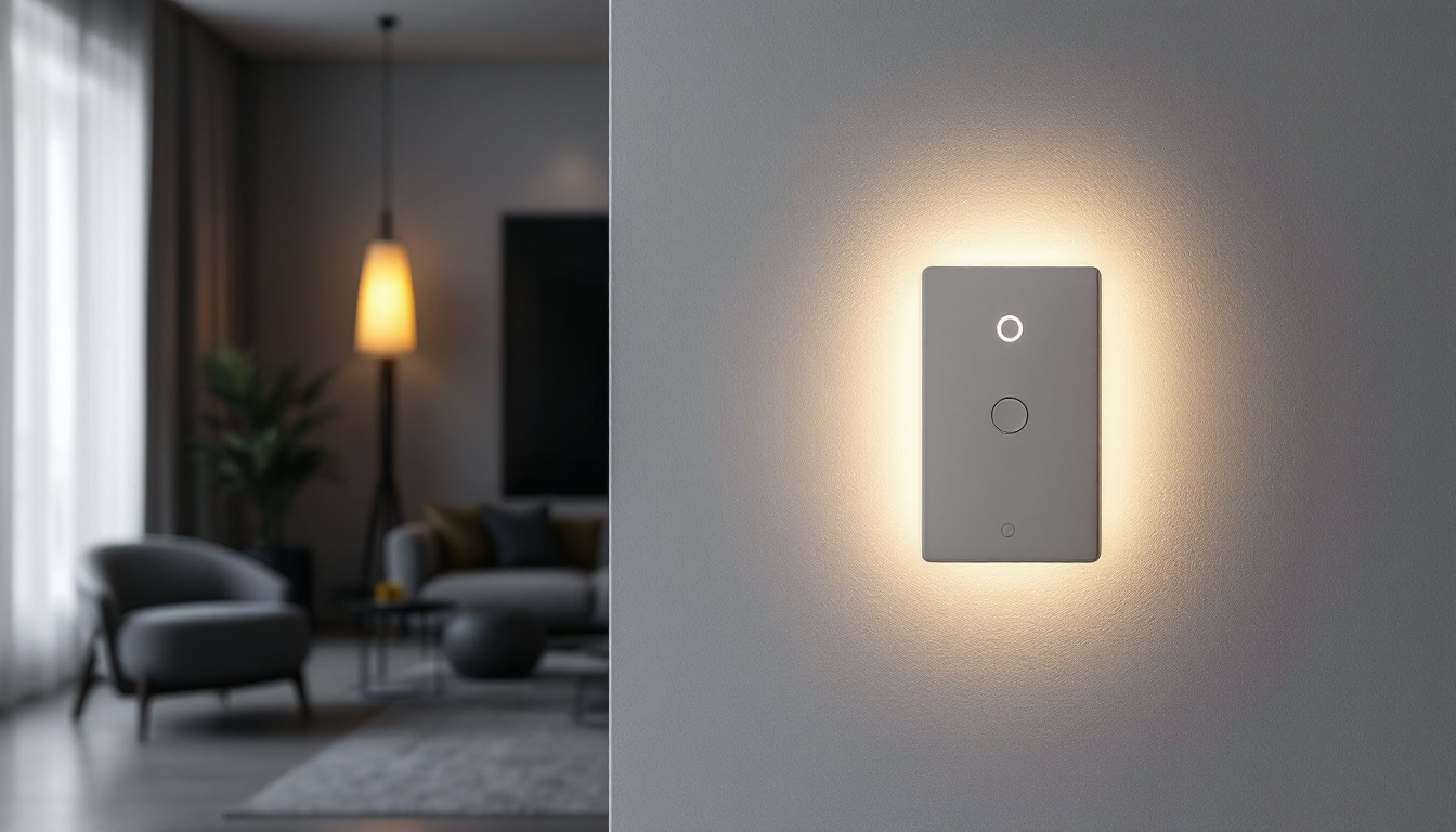 A photograph of a sleek movement sensor switch in action