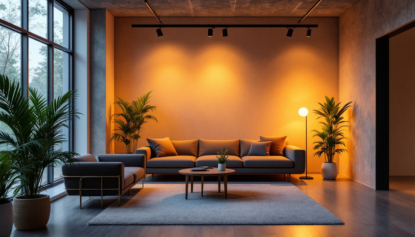 A photograph of a beautifully lit interior space showcasing rab led lighting in various applications