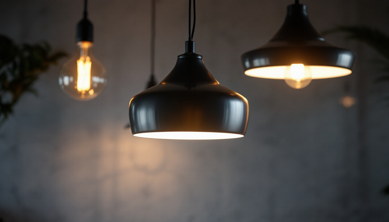A photograph of a beautifully designed pendant light hanging at varying heights in a stylish interior setting