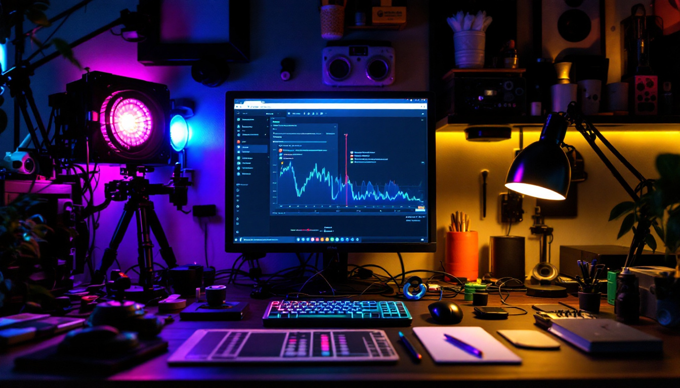 A photograph of capture a photograph of a well-lit workspace showcasing various led phantom glowing options