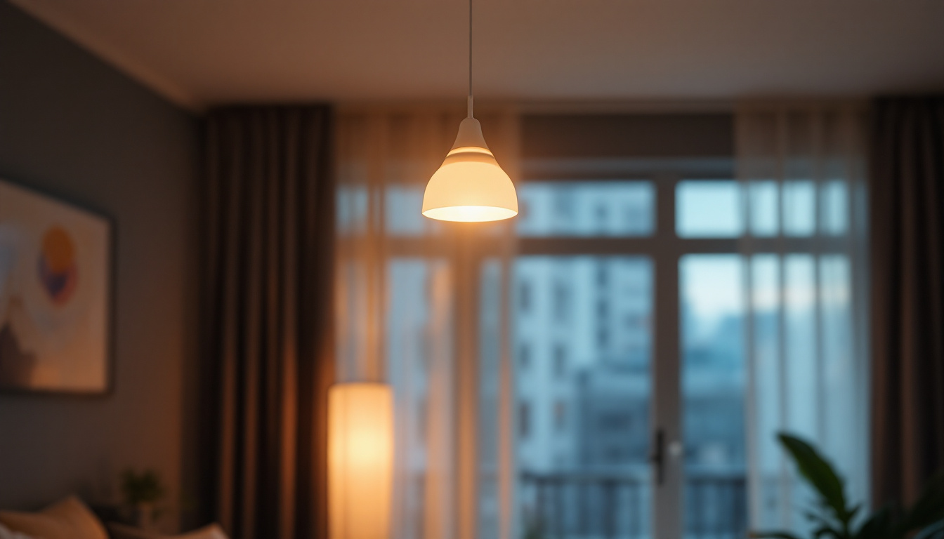 A photograph of a beautifully designed ceiling-mounted lamp in a well-lit room