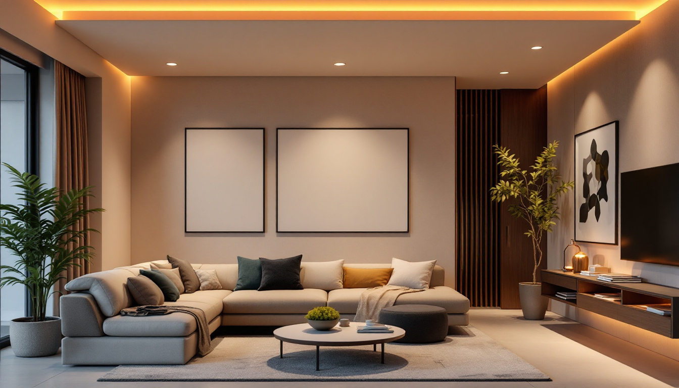 A photograph of a beautifully designed interior space featuring 4-inch led recessed lighting