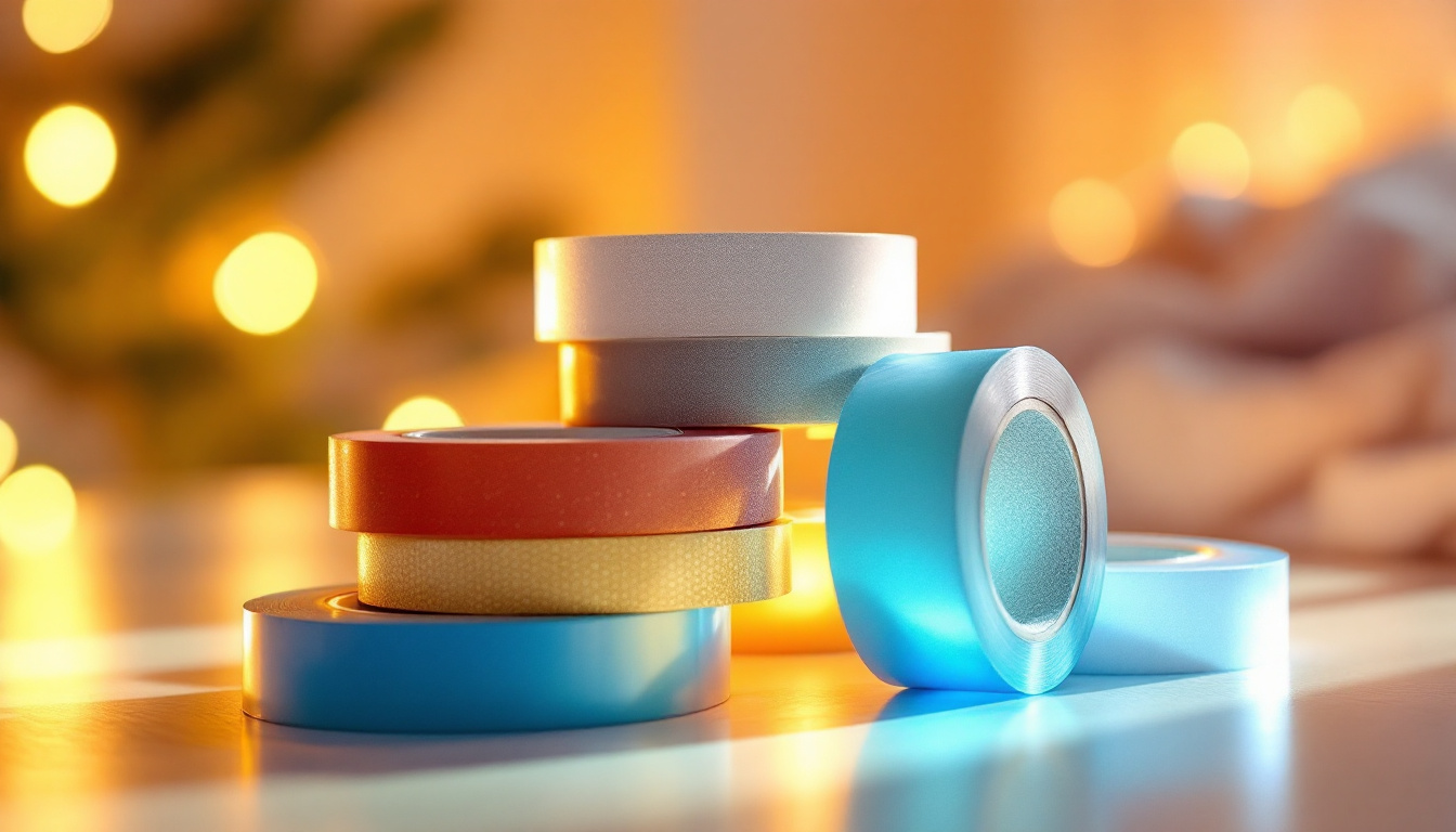 A photograph of a selection of various light-dimming tapes displayed creatively on a surface