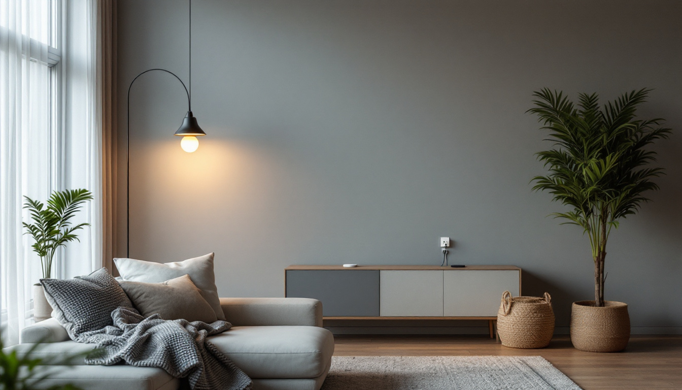 A photograph of a modern living space featuring stylish