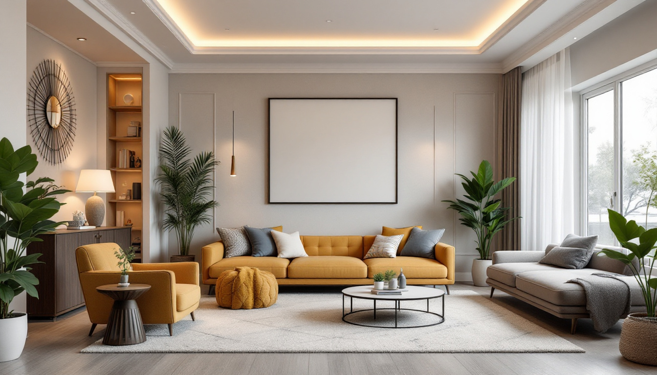 A photograph of a beautifully designed room showcasing various styles of canned ceiling lights in different settings