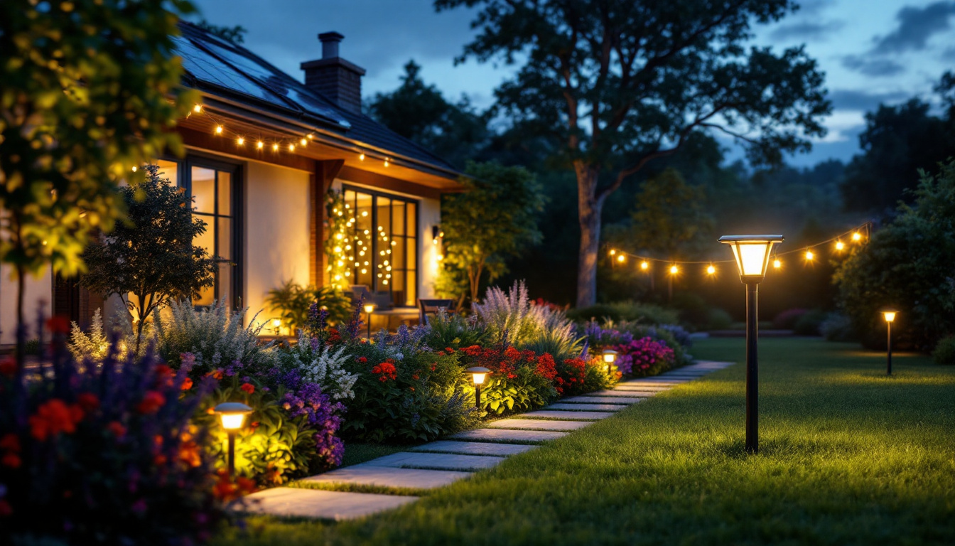 A photograph of a beautifully illuminated outdoor space at dusk