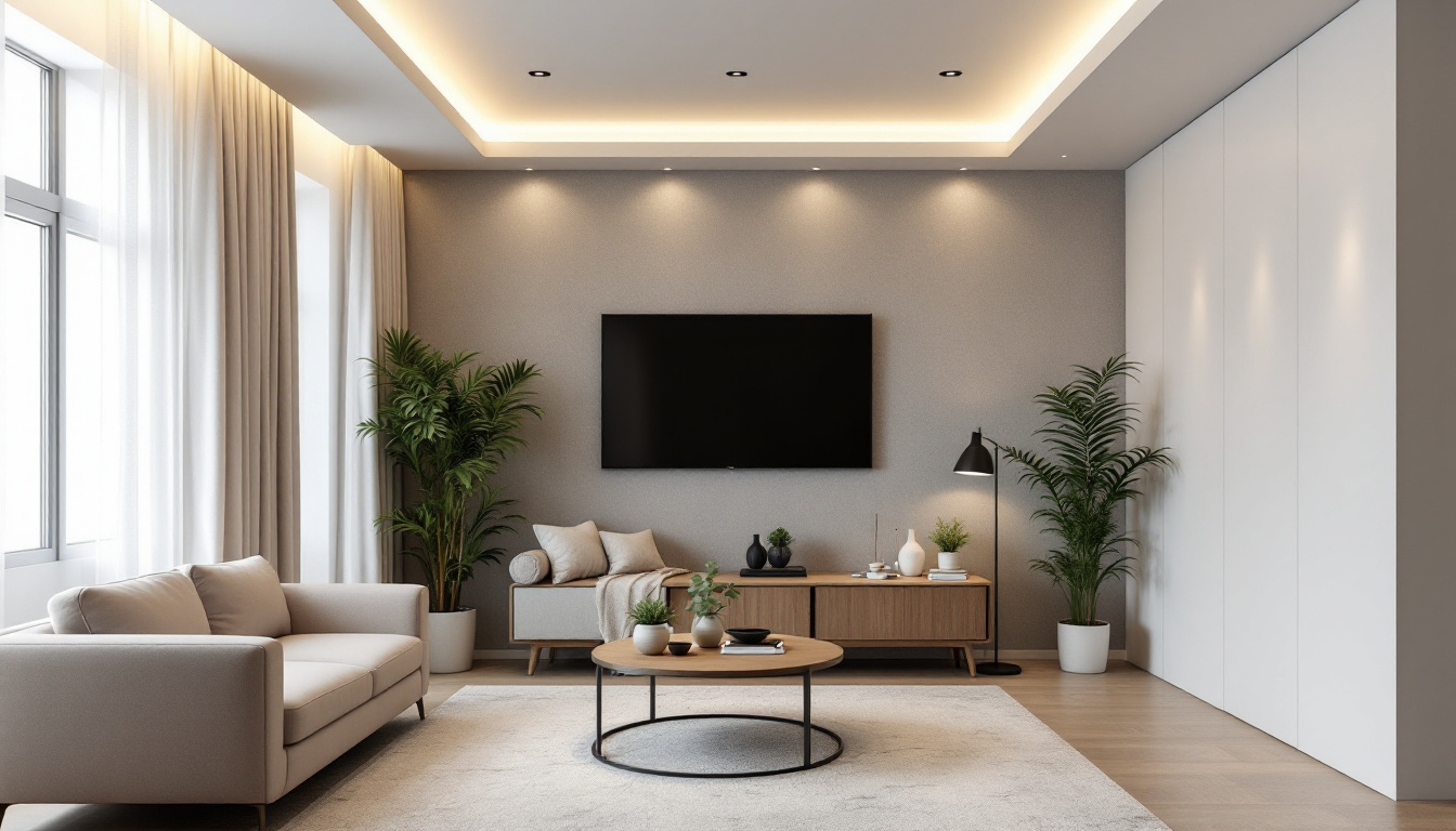 A photograph of a modern living space featuring sleek recessed lighting that highlights the room's design elements