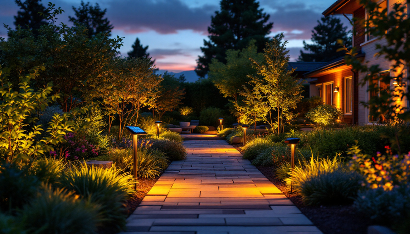 A photograph of a beautifully illuminated outdoor space at dusk