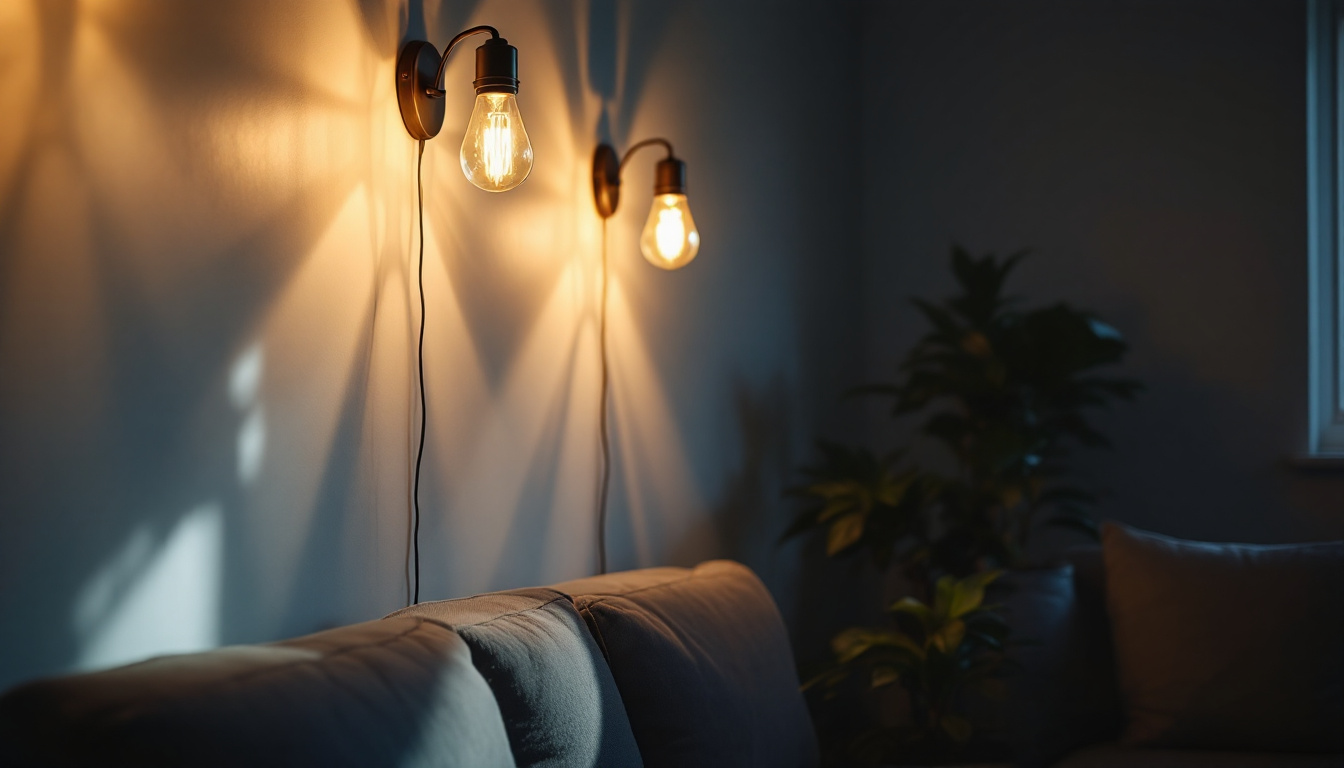 A photograph of a beautifully lit room featuring three can lights