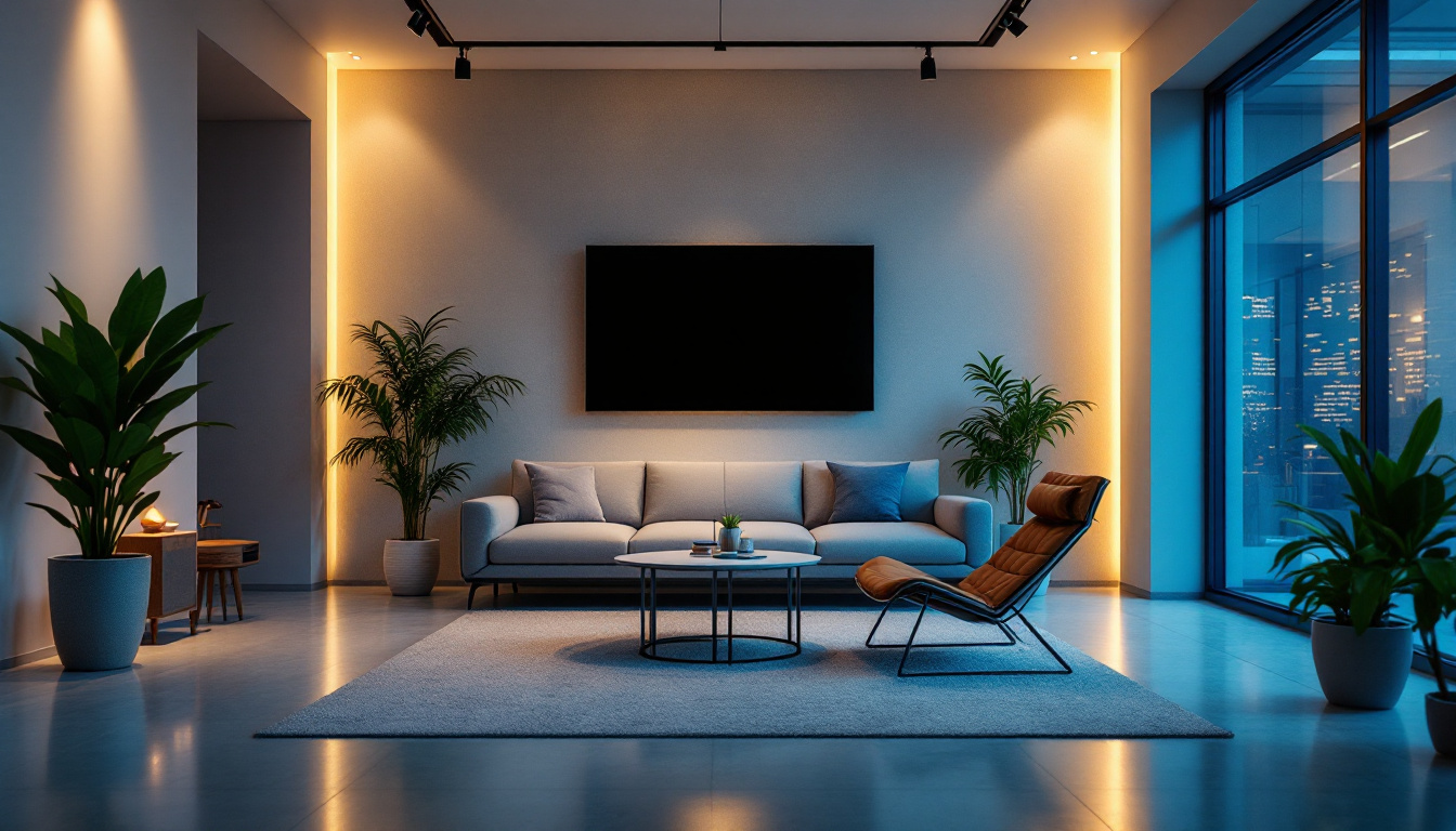 A photograph of a modern interior space that showcases the contrasting effects of 4000k and 5000k lighting