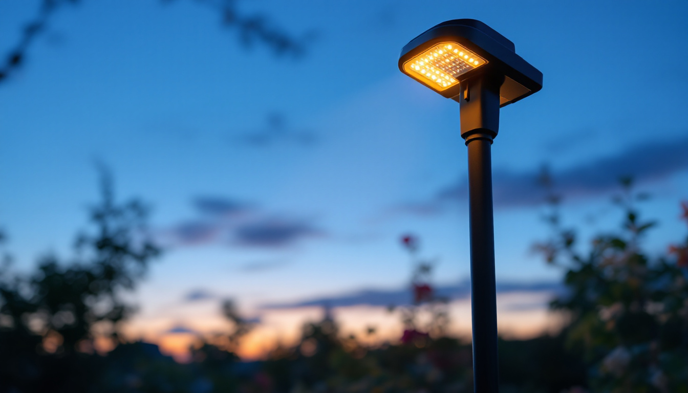 A photograph of a beautifully illuminated outdoor space at dusk
