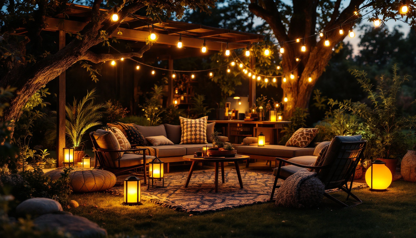 A photograph of a beautifully lit outdoor scene at dusk