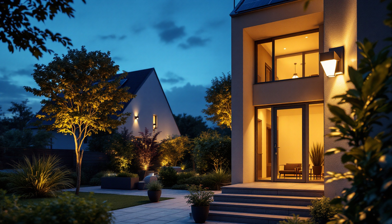 A photograph of a beautifully illuminated outdoor space at dusk