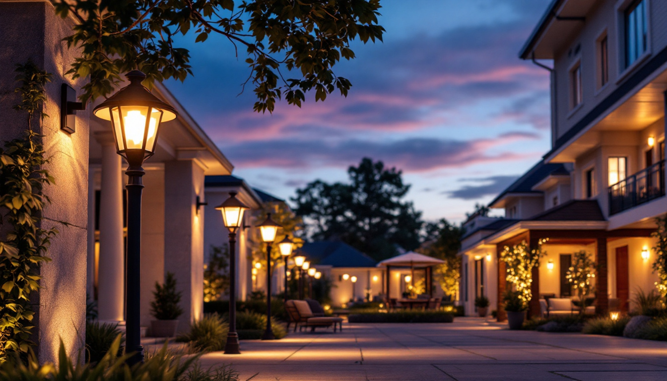 A photograph of a beautifully illuminated outdoor space