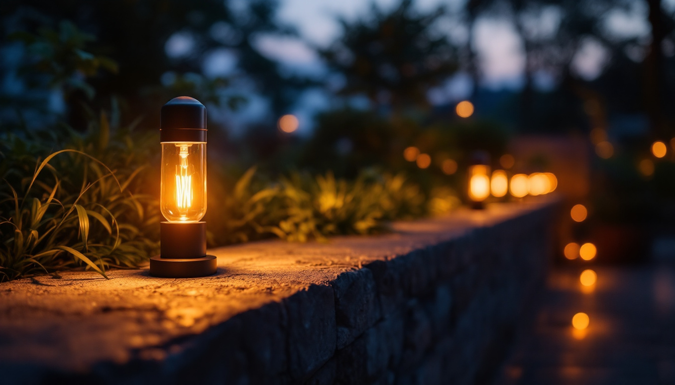 A photograph of a beautifully illuminated outdoor space featuring stylish lamp sockets that enhance the ambiance while showcasing energy-efficient lighting solutions