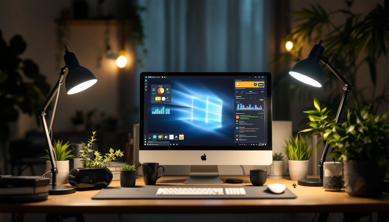 A photograph of a well-lit workspace featuring various types of led lamps