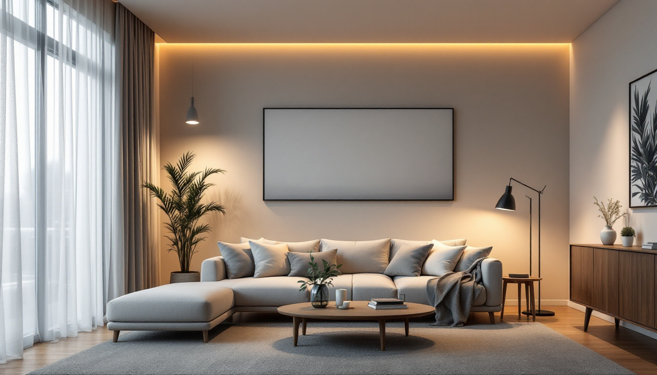 A photograph of a modern living space showcasing various applications of mr16 led replacement bulbs