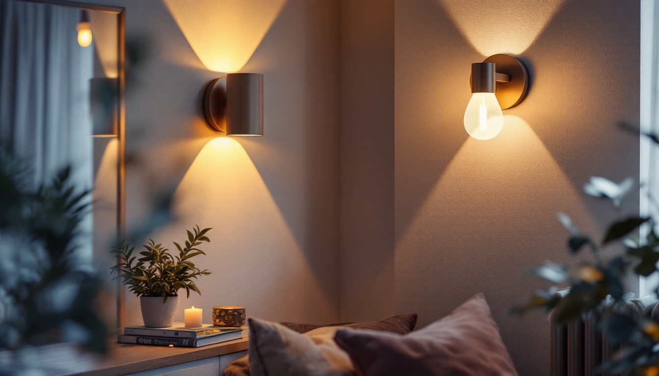 A photograph of a beautifully designed wall sconce illuminating a cozy