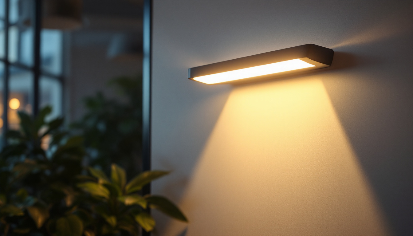 A photograph of a modern tube light installation in a well-lit space